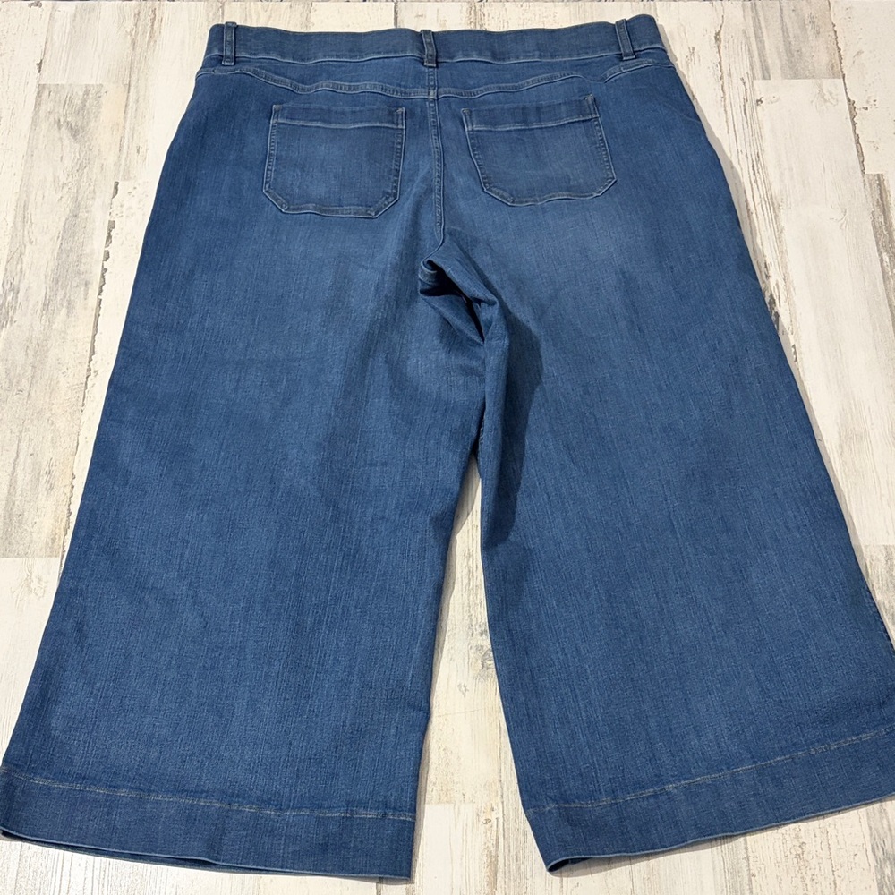 SPANX Every wear Cropped Wide Leg Denim Jeans With Patch Pockets Size 3X - Picture 6 of 12